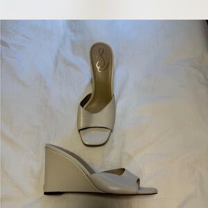 Elegant Cream Wedge Sandals